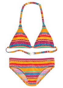 Buffalo Kinder Triangel-Bikini "Lux Kids", gelb, Gr. 134, gemustert, bedruckt, Polyamid, Bikini-Sets, mit abstraktem Druck