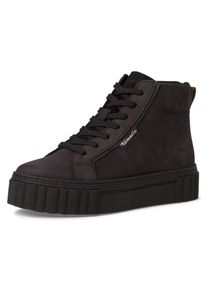 Tamaris Damen Sneaker, Gr. 38, schwarz, Leder, animal-print, casual, Schuhe, mit gepolstertem Schaftrand