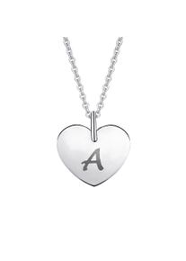ONE ELEMENT Damen Ketten-Anhänger "Herz mit Gravur A Buchstaben Anhänger aus 333 Weißgold", A, Weißgold 333, silber, Weißgold 333, Schmuckanhänger,