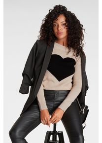 Laura Scott Damen Strickpullover, beige, feminin, Gr. 46, Jacquardmuster, mehrfarbig, Strick, Obermaterial: 50% Baumwolle, 50% Polyacryl, Pullover,