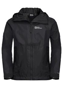 Jack Wolfskin Kinder Regenjacke "RAINY DAYS JACKET K", schwarz, Gr. 128, OBERSTOFF 100% POLYAMID FUTTER 100% POLYESTER, Jacken