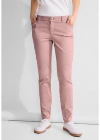 Street One Damen Röhrenhose, rosa, casual, Gr. 44, unifarben, Web, 97% Baumwolle, 3% Elasthan, Hosen, Middle Waist