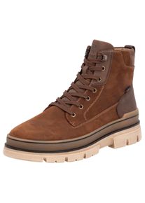 Herren Winterstiefelette, Rieker EVOLUTION, Gr. 43, braun, Leder, Lederimitat, sportlich, Schuhe, Plateaustiefel, Schnürstiefel mit wasserabweisender