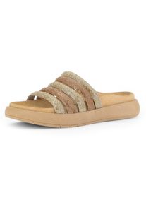 Gabor Damen Pantolette, Gr. 40, gold, Textil, modisch, Schuhe, Plateau, Sommerschuh, Schlappen mit Best Fitting-Ausstattung