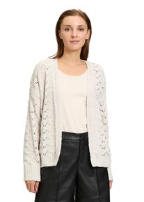 Cartoon Damen Strickjacke "Cartoon Strick-Cardigan mit Rippbündchen", beige, modisch, Gr. 42, Obermaterial: 100% Polyester., Strickjacken, Ajourmuster