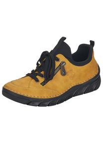 Rieker Damen Slip-On Sneaker, Gr. 39, gelb, Nubuklederimitat, Textil, sportlich, Schuhe, zum Schlupfen