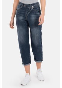 Recover Pants Damen 5-Pocket-Jeans "Gianna", blau, casual, Gr. 38, unifarben, 97% Baumwolle;3% Elasthan, Jeans, mit diagonalem Verschluss
