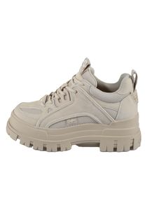 Buffalo Damen Schnürschuh "ASPHA HYB", Gr. 40, beige, Nubuklederimitat, Textil, modisch, Schuhe, Halbschuh, Chunky-Sneaker, Freizeitschuh mit