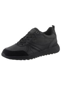 Geox Herren Sneaker "U MOLVENO A", Gr. 41, schwarz, Lederimitat, Veloursleder, Textil, sportlich, Schuhe, Freizeitschuh, Halbschuh, Schnürschuh mit