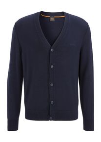 BOSS Orange Herren Strickjacke "Avac_CD", blau, casual, Gr. XXL, unifarben, Strick, Obermaterial: 60% Schurwolle, 40% Polyacryl, Strickjacken, mit