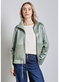 Street One Damen Kurzjacke, grün, casual, Gr. 40, unifarben, Stoff, Obermaterial: 100% Polyester; Teddydetails: 100% Polyester, Jacken, super soft