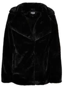 Urban Classics Damen Winterjacke "Urban Classics Damen Ladies Lapel Teddy Jacket", schwarz, casual, Gr. M, unifarben, 100% Polyester, Jacken
