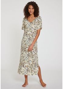 Vivance Dreams Damen Shirtkleid, Gr. 32, bunt, Single Jersey, Obermaterial: 100% Viskose, animal-print, Basic, Kleider, mit Alloverprint