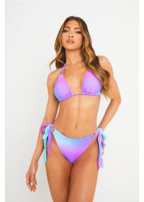 MODA MINX Damen Bikini-Hose "Club Tropicana", bunt, Gr. XL, mehrfarbig, 100% Polyester, Badehosen, mit seitlicher Bindung und funkelnden Steinbesatz