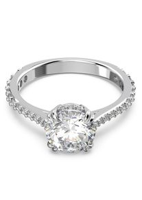 Swarovski Damen Fingerring "Stilla Round Cocktail, Princess-Schliff, 5645250, /-51 /-52 /-53 /-54", 50, Metall, silber, Metall, Fingerringe, mit