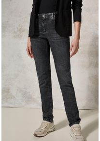 Cecil Damen Slim-fit-Jeans "SCARLETT", schwarz, casual, Gr. 27, unifarben, Denim/Jeans, Obermaterial: 89% Baumwolle, 8% Polyester, 3% Elasthan,