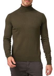 INDICODE Herren Rollkragenpullover "INBurns", grün, modisch, Gr. XL, unifarben, Strick, Obermaterial: 80% Baumwolle, 20% Polyester, Pullover