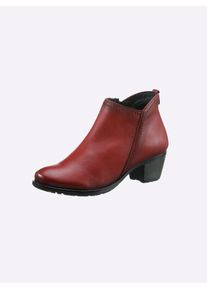 Heine Damen Stiefelette, Gr. 42, rot, Leder, Glattleder, Rindsleder, sportlich, Schuhe