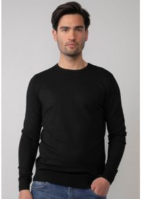 Herren Strickpullover, schwarz, Basic, Gr. XL, PETROL INDUSTRIES, Obermaterial: 80% Viskose, 20% Polyamid, Pullover, mit Rundhalsausschnitt