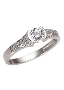 Firetti Damen Goldring "Schmuck Geschenk Gold 333 Vorsteckring, Verlobungsring", 17, Weißgold 333, 2,2mm, weiß, Weißgold 333, Fingerringe, mit