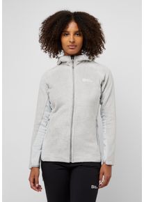 Jack Wolfskin Damen Fleecejacke "ROTWAND HOODED FZ W", grau, Gr. L, Hauptmaterial: 100% Polyester, Jacken