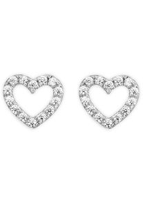ONE ELEMENT Damen Paar Ohrhänger "Zirkonia Herz Ohrringe Ohrstecker aus 925 Silber", Damen, Silber 925 (Sterlingsilber), silber, Silber 925