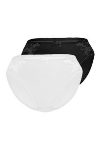 Sassa Mode SASSA Damen Slip, Gr. 36, schwarz-weiß, Obermaterial: 85% Polyamid, 15% Elasthan, unifarben, Unterhosen, mit Spitzeneinsatz