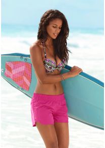 Lascana Damen Badeshorts, pink, Gr. 38, unifarben, Microfaser, Polyester, Badehosen, elastisches Bündchen, mit Gesäßtasche, softe Microfaser-Qualität