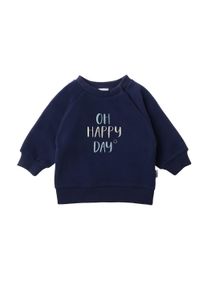 Liliput Herren Sweatshirt "Oh happy day", blau, Gr. 86, bedruckt, 80% Baumwolle, 20% Polyester, Sweatshirts, mit charmantem Frontprint
