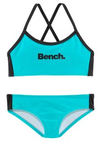 Bench. Kinder Bustier-Bikini, blau, Gr. 122, gestreift, Polyamid, Bikini-Sets, mit gekreuzten Trägern