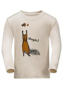 Jack Wolfskin Kinder Rundhalspullover "GLEELY LONGSLEEVE K", weiß, Gr. 104, 100% POLYESTER, Pullover