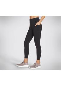Skechers Damen 7/8-Leggings, schwarz, sportlich, Gr. XS, unifarben, Jersey, Obermaterial: 88% Nylon, 12% Elasthan, Hosen