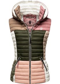 Navahoo Damen Steppweste "Shadaa Multikulti", beige, modisch, Gr. XS, colorblocking, Oberstoff: 100% Nylon, Futter: 100% Polyester, Wattierung: 100%