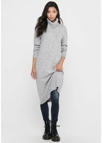 Only Damen Strickkleid "ONLBRANDIE L/S ROLL NECK DRESS", grau, casual, Gr. S, meliert, Strick, Obermaterial: 81% Polyacryl, 19% Polyester, Kleider