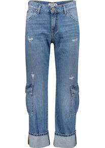 Please Jeans Damen Cargojeans, blau, casual, Gr. M, Obermaterial: 100% Baumwolle, Jeans