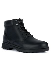 Geox Herren Schnürboots "U ANDALO A", Gr. 46, schwarz, Leder, casual, Schuhe, Worker Boots, Schnürstiefel mit Geox Spezial Membrane