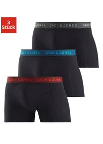 Jack & Jones JACK & JONES Herren Boxer "JAC Waistband Trunks", Gr. M, schwarz, Obermaterial: 95% Baumwolle, 5% Elasthan, unifarben mit Farbeinsatz, Unterhosen