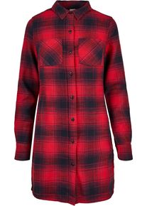 Urban Classics Damen Shirtkleid "Urban Classics Damen Ladies Check Shirt Dress", bunt, casual, Gr. S, 100% Baumwolle, Kleider