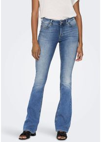 Only Damen Bootcut-Jeans "ONLBLUSH MID FLARED DNM TAI467 NOOS", blau, modisch, Gr. XL, Abriebeffekte, Denim/Jeans, Obermaterial: 92% Baumwolle, 6%