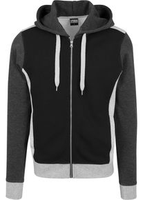 Urban Classics Herren Sweatjacke "Urban Classics Herren 3- Tone Sweat Zip Hoody", schwarz, Gr. S, 80% Baumwolle, 20% Polyester, Sweatjacken