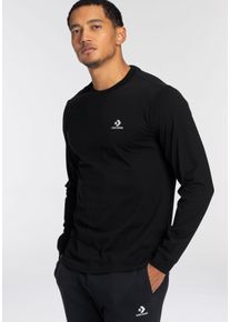 Converse Herren Langarmshirt "GO-TO EMBROIDERED STAR CHEVRON LONG SLEEVE TEE", schwarz, sportlich, Gr. XXXL, unifarben, Single Jersey, Obermaterial: