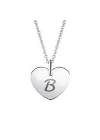 ONE ELEMENT Damen Ketten-Anhänger "Herz mit Gravur B Buchstaben Anhänger aus 333 Weißgold", B, Weißgold 333, silber, Weißgold 333, Schmuckanhänger,