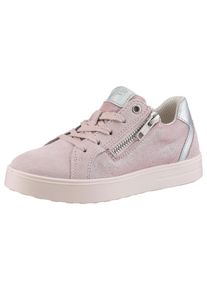 Superfit Kinder Sneaker "STELLA WMS: mittel", Gr. 29, silber, Nubukleder, metallic, gemustert, sportlich, Schuhe, Schnürschuh mit dezentem