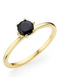 HECHTER PARIS Damen Fingerring "Schmuck Geschenk Silber 925 Damenring Solitär", 59, Silber 925 (Sterlingsilber), 1,3mm, schwarz, Silber 925