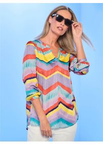 Heine Damen Langarmbluse, bunt, Gr. 36, gemustert, mehrfarbig, bedruckt, 100% Viskose, Blusen