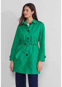 Street One Damen Trenchcoat, grün, casual, Gr. 44, unifarben, Web, Oberteil: 69% Baumwolle, 31% Polyester, Futter: 100% Polyester, Mäntel, mit