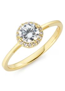 Firetti Damen Fingerring "Schmuck Geschenk Silber 925 Silberring Verlobungsring", 56, Silber 925 (Sterlingsilber), 2mm, gold, Silber 925