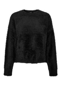 Véro Moda VERO MODA Damen Rundhalspullover "VMALINA LS O-NECK BOXY PULLOVER BOO", schwarz, modisch, Gr. L, unifarben, Strick, Obermaterial: 84% Nylon, 16%
