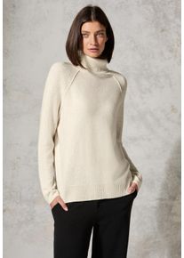 Cecil Damen Strickpullover, weiß, casual, Gr. XL, unifarben, Web, 37% Baumwolle, 34% Polyacryl, 26% Polyester, 3% Elasthan, Pullover, im Melange Look