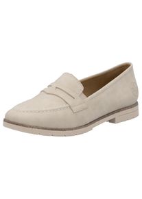 Rieker Damen Slipper, Gr. 39, beige, Nubuklederimitat, unifarben, casual, Schuhe, Business Slipper, Mokassin, Schlupfschuh mit profilierter Laufsohle